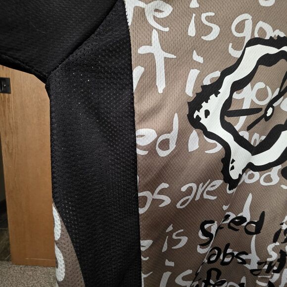 Precaryous Cycling Jersey Mens L Dirt Is Good Brown Black Zip - Picture 11 of 13